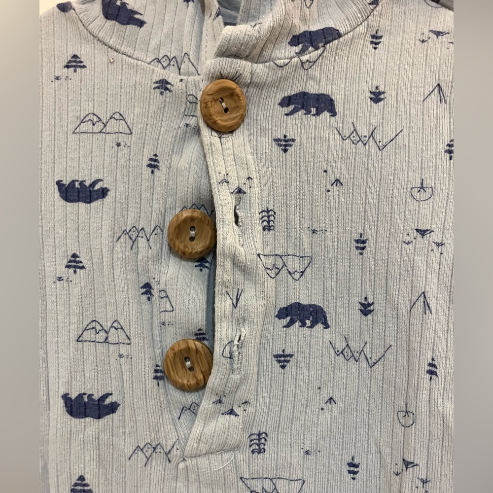 Rabbit Bear pale blue hooded romper